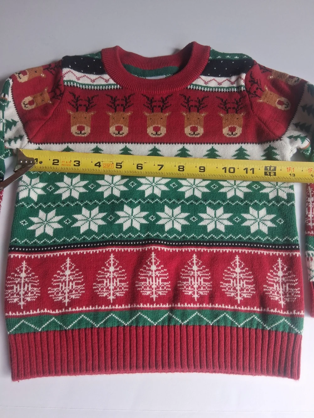 Kids 4T Gymboee Red & Green Reindeer Tree Snowflake 100% Cotton Holiday Sweater